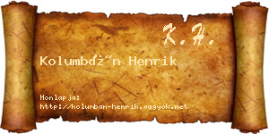 Kolumbán Henrik névjegykártya